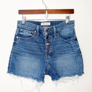 Madewell High-Rise Denim Shorts in Burke Wash Button-Fly Edition Sz 27 Summer